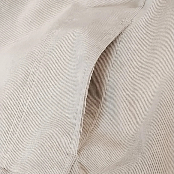 CJ Banks 2X Soft Fine Waled Corduroy Jacket Pockets Lightweight Cream/Tan Zip-up - Picture 6 of 10